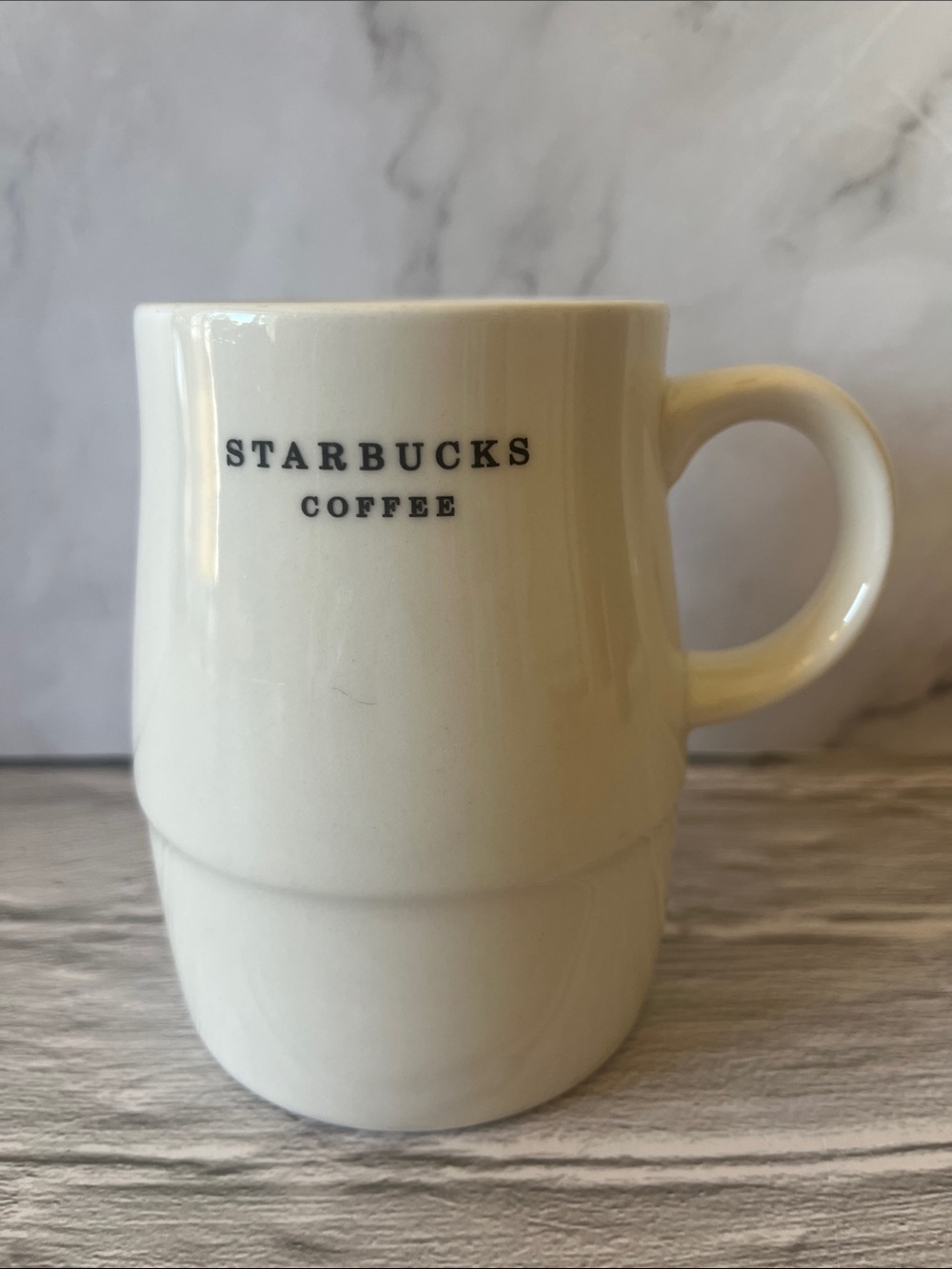 Starbucks White Barrel Coffee Mug 4.5"